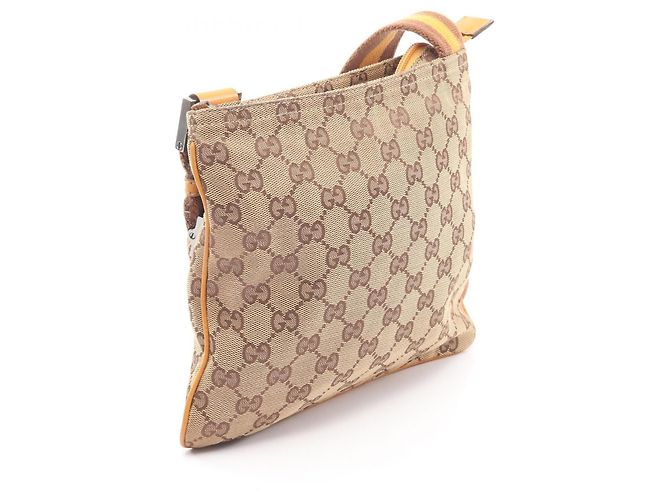Borsa a Spalla Gucci GG Canvas Beige Giallo - vista 2