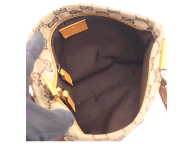 Borsa a Spalla Gucci GG Canvas Beige Giallo - vista 3