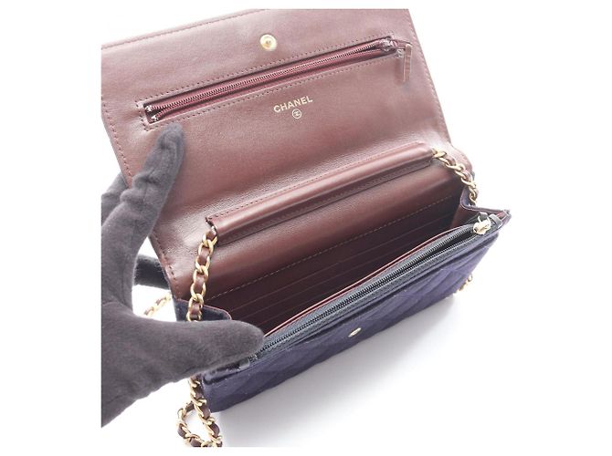 Borsa a Spalla Chanel Matelassé Marine Charm Marrone Blu navy - vista 3