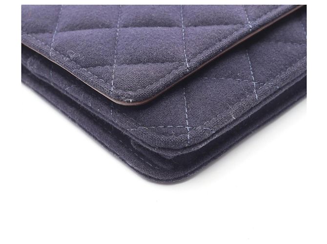 Borsa a Spalla Chanel Matelassé Marine Charm Marrone Blu navy - vista 7