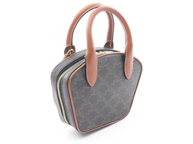 Céline Celine Triomphe 2-Way Handtasche Braun Schwarz - Ansicht 2