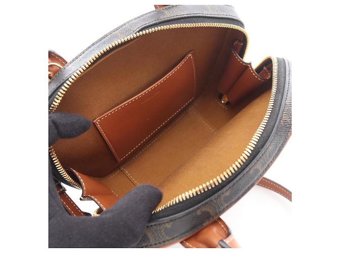 Céline Celine Triomphe 2-Way Handtasche Braun Schwarz - Ansicht 3