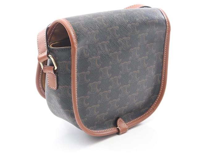 Céline Borsa a Spalla Celine Triomphe Marrone Nero - vista 2