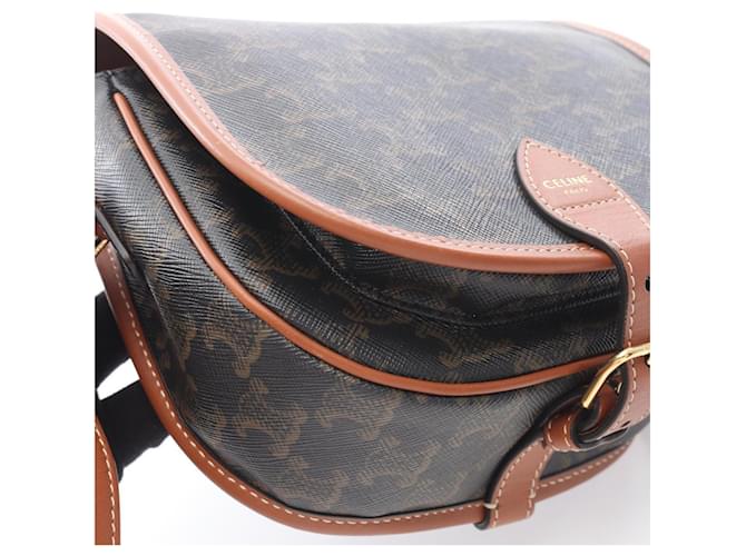 Céline Borsa a Spalla Celine Triomphe Marrone Nero - vista 7