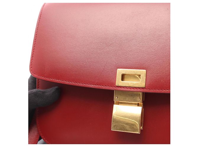 Céline Bolso de Hombro Celine Classic Box Medium Roja - vista 13