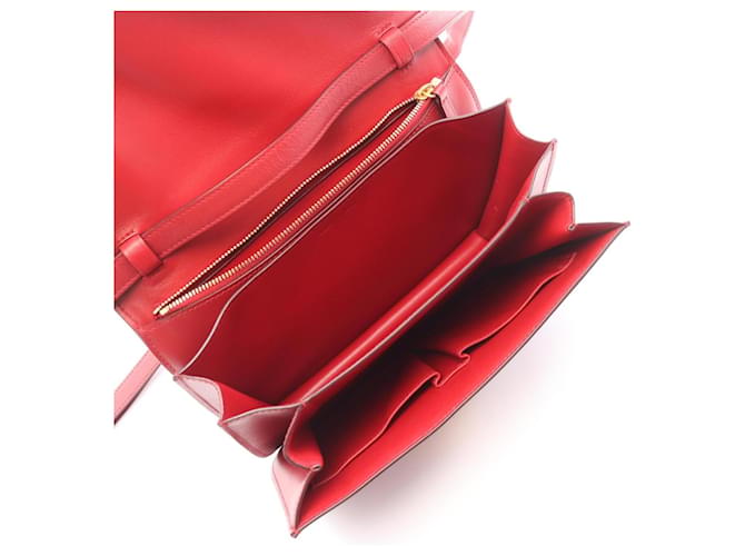 Céline Bolso de Hombro Celine Classic Box Medium Roja - vista 3