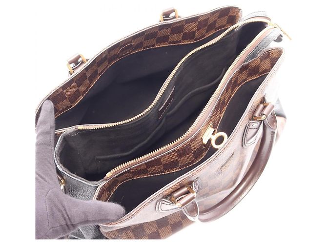 Borsa 2-Way Louis Vuitton Normandie Damier Ebene Noir Marrone Nero - vista 3