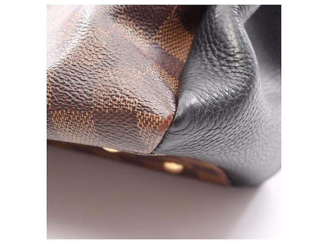 Borsa 2-Way Louis Vuitton Normandie Damier Ebene Noir Marrone Nero - vista 7