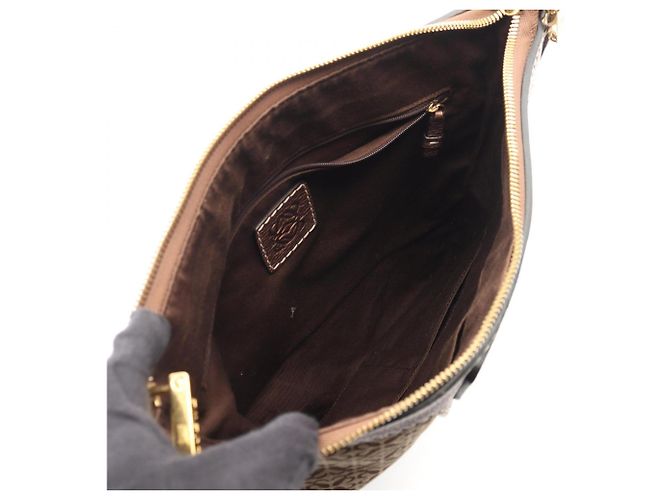 Borsa a Spalla Loewe Anagram Marrone Beige - vista 3