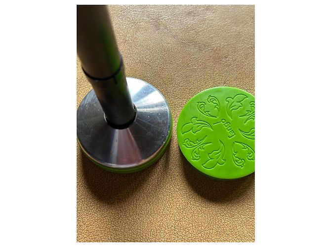 Autre Marque Bastone Mahaut Tango Swing Senea - Pelle Verde Grigio antracite Silver hardware Monogramma - vista 9