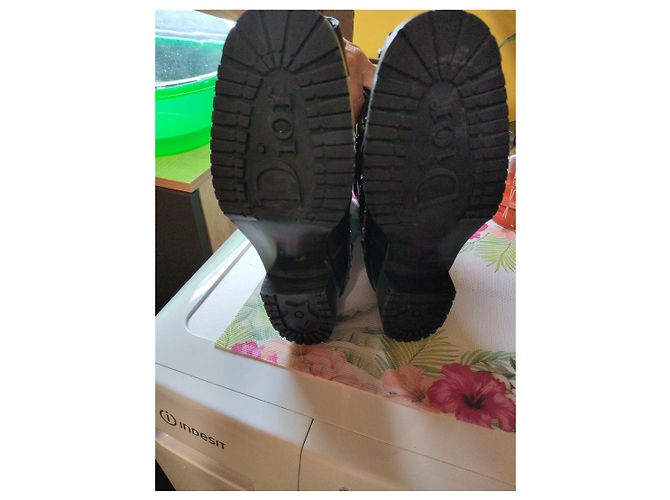 Dior Stivaletti in pelle nera con borchie Nero - vista 3
