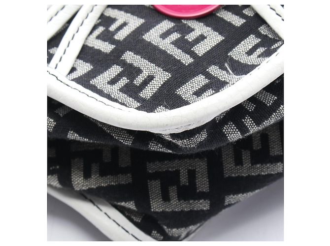 Borsa a Spalla Fendi Zucchino Marrone Nero Bianco - vista 5