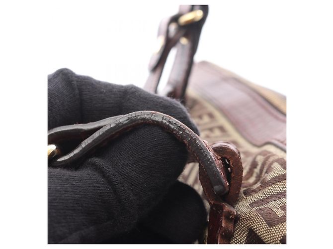 Fendi Zucchino Tote Bag Braun Beige - Ansicht 11