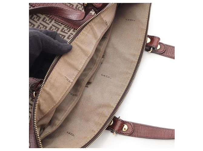 Fendi Zucchino Tote Bag Braun Beige - Ansicht 5