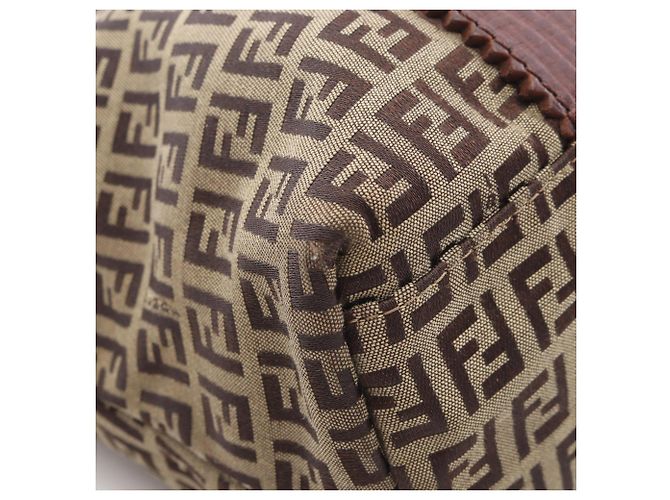 Fendi Zucchino Tote Bag Braun Beige - Ansicht 6