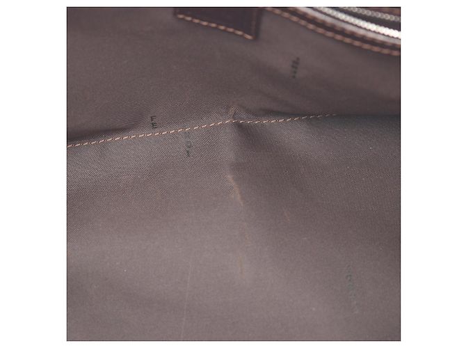Borsa Fendi Zucca marrone in pelle e tela - vista 5