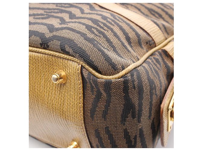 Fendi Zebra 2-Way Tote Bag Braun Schwarz - Ansicht 5