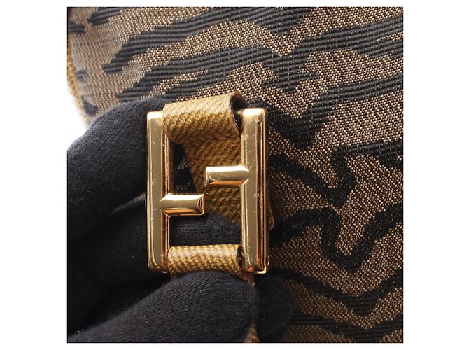 Fendi Zebra 2-Way Tote Bag Braun Schwarz - Ansicht 8