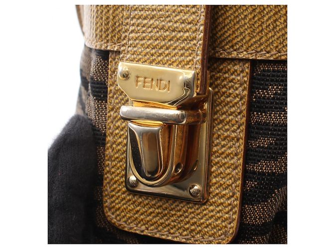 Fendi Zebra 2-Way Tote Bag Braun Schwarz - Ansicht 9