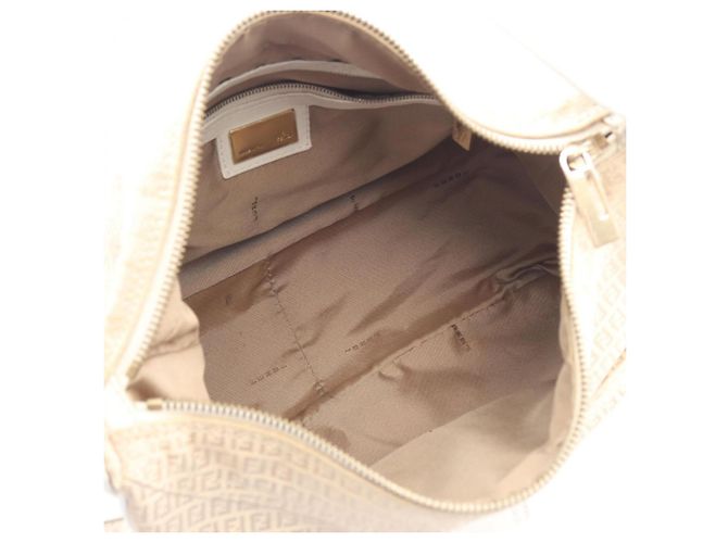 Borsa a Spalla Fendi Micro FF Bianco Beige - vista 3