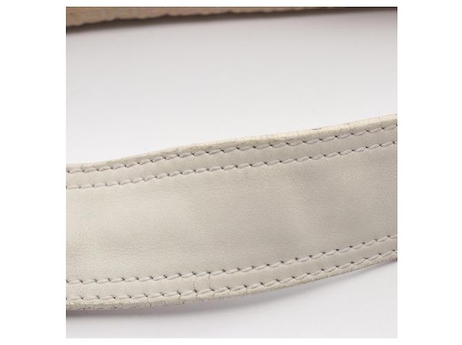 Borsa a Spalla Fendi Micro FF Bianco Beige - vista 8