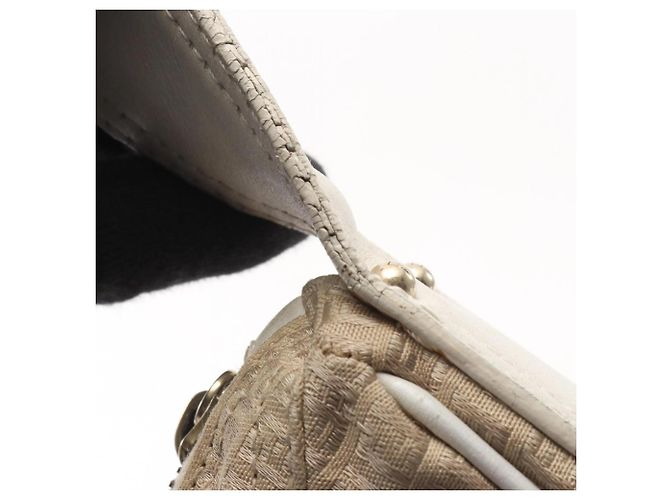 Borsa a Spalla Fendi Micro FF Bianco Beige - vista 9