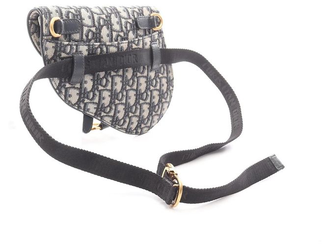 Borsa Saddle Christian Dior Beige Blu navy - vista 2