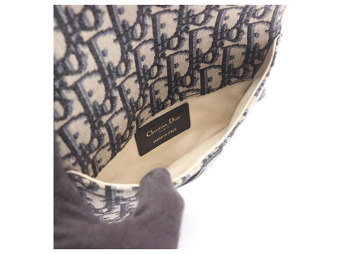 Borsa Saddle Christian Dior Beige Blu navy - vista 3