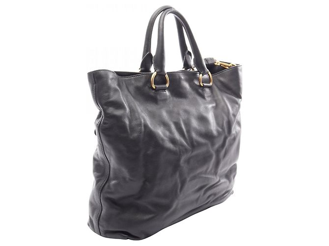 Borsa Tote 2WAY in vitello morbido Prada Nero - vista 2