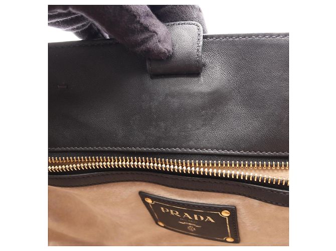 Borsa Tote 2WAY in vitello morbido Prada Nero - vista 8