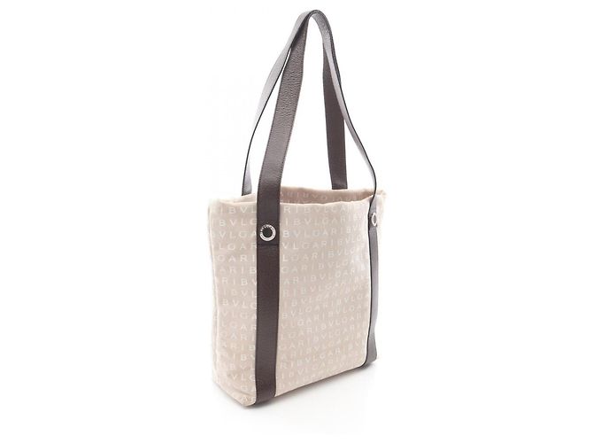 Bulgari Borsa Tote Bvlgari Logomania Marrone Beige - vista 2