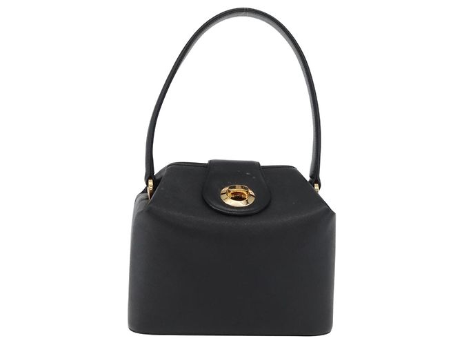 GIVENCHY Handtasche aus Leder Schwarz Gold Auth 180008 Golden - Ansicht 13