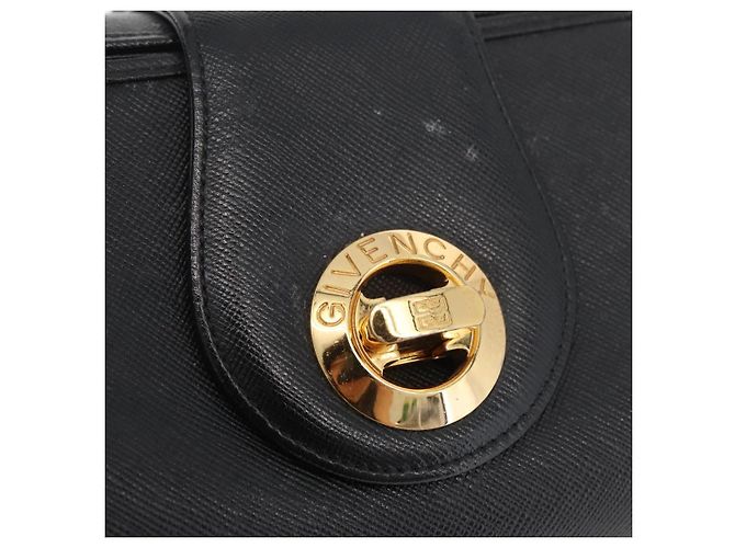 GIVENCHY Handtasche aus Leder Schwarz Gold Auth 180008 Golden - Ansicht 18