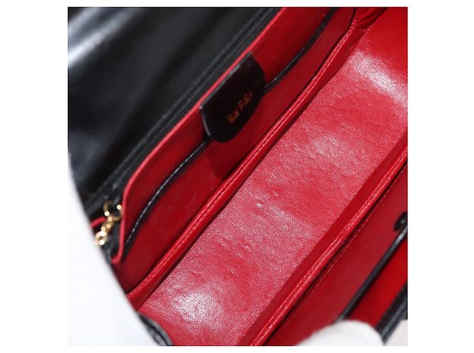 Borsa a mano GUCCI Bamboo in pelle nera e oro 000 1227 0633 Auth 178723V Nero D'oro - vista 10