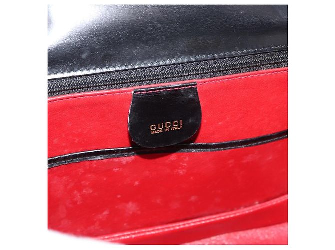 Borsa a mano GUCCI Bamboo in pelle nera e oro 000 1227 0633 Auth 178723V Nero D'oro - vista 19