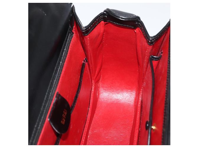 Borsa a mano GUCCI Bamboo in pelle nera e oro 000 1227 0633 Auth 178723V Nero D'oro - vista 20