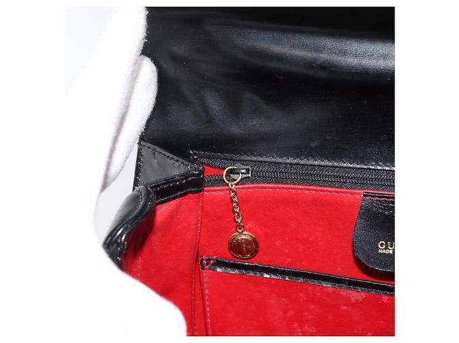 Borsa a mano GUCCI Bamboo in pelle nera e oro 000 1227 0633 Auth 178723V Nero D'oro - vista 22