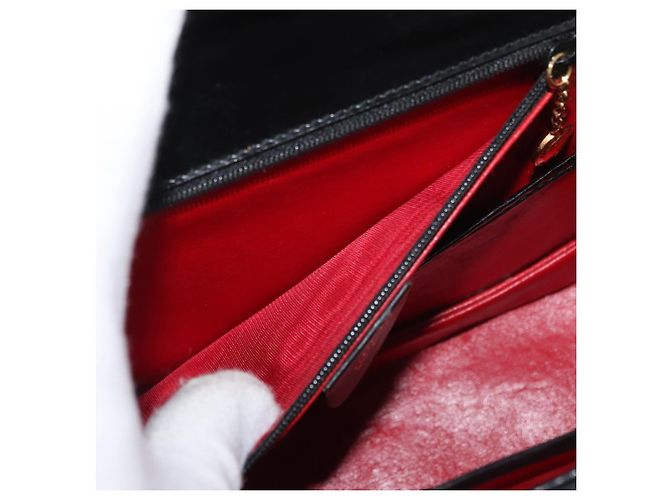 Borsa a mano GUCCI Bamboo in pelle nera e oro 000 1227 0633 Auth 178723V Nero D'oro - vista 23