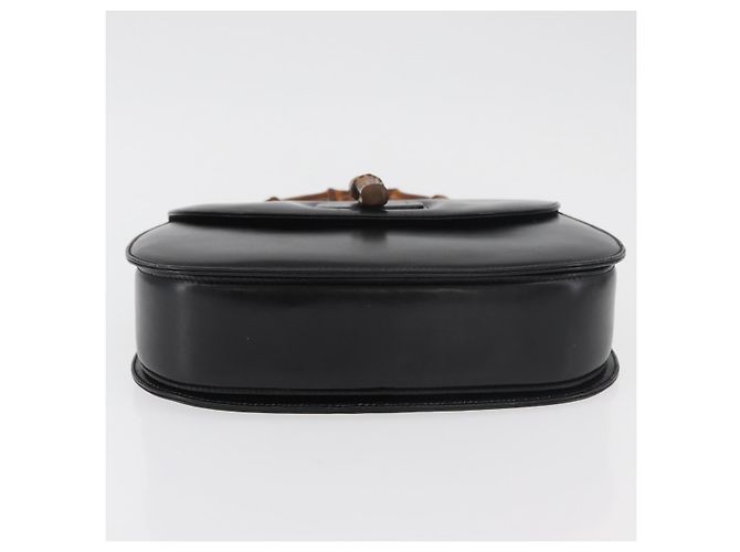 Borsa a mano GUCCI Bamboo in pelle nera e oro 000 1227 0633 Auth 178723V Nero D'oro - vista 5