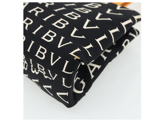 Bulgari Borsa BVLGARI Logo Mania in tela nero argento Auth 180087 - vista 15