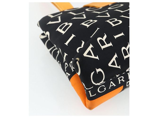 Bulgari Borsa BVLGARI Logo Mania in tela nero argento Auth 180087 - vista 16