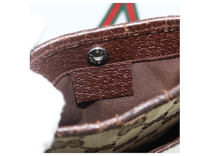 Borsa a tracolla GUCCI GG Canvas Web Sherry Line Beige Red Green 141863 Auth ka4335 Rosso Verde - vista 10
