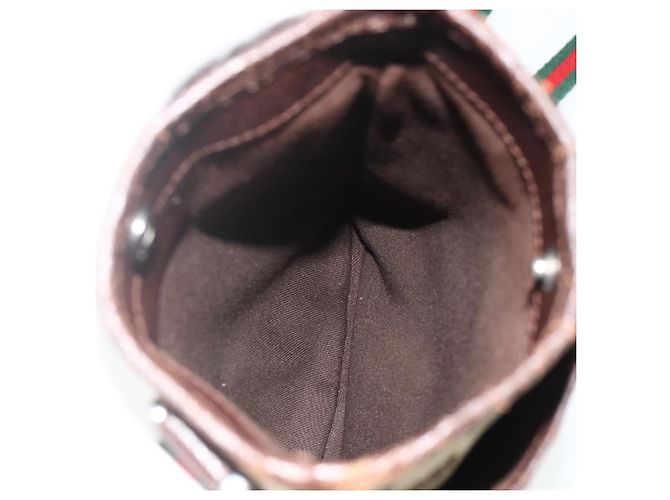 Borsa a tracolla GUCCI GG Canvas Web Sherry Line Beige Red Green 141863 Auth ka4335 Rosso Verde - vista 11