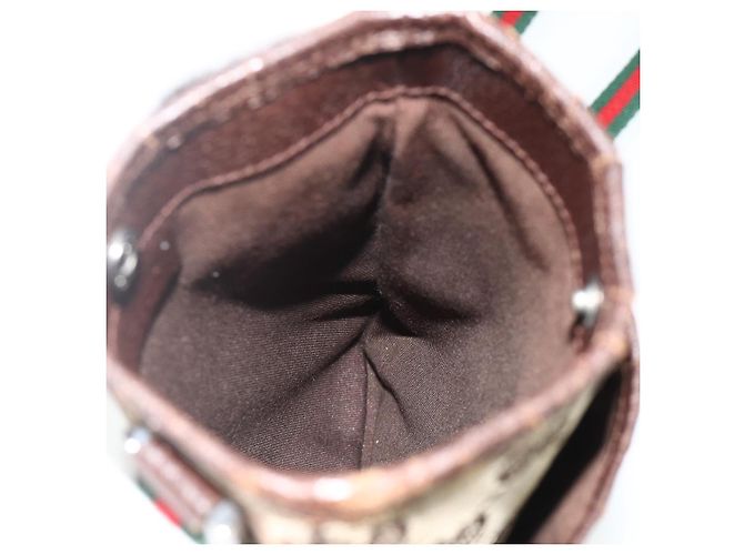 Borsa a tracolla GUCCI GG Canvas Web Sherry Line Beige Red Green 141863 Auth ka4335 Rosso Verde - vista 17