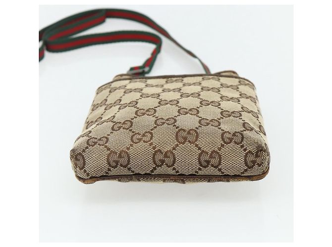 Borsa a tracolla GUCCI GG Canvas Web Sherry Line Beige Red Green 141863 Auth ka4335 Rosso Verde - vista 5