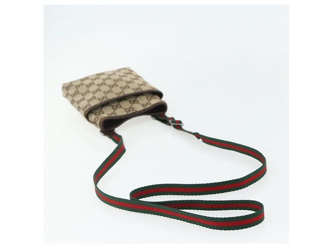 Borsa a tracolla GUCCI GG Canvas Web Sherry Line Beige Red Green 141863 Auth ka4335 Rosso Verde - vista 7