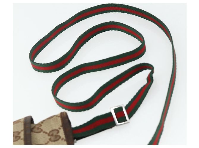 Borsa a tracolla GUCCI GG Canvas Web Sherry Line Beige Red Green 141863 Auth ka4335 Rosso Verde - vista 8