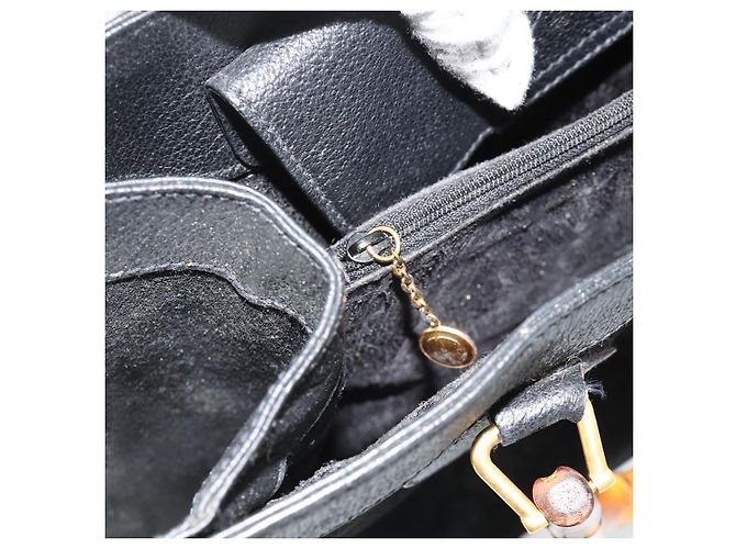 Borsa a mano GUCCI Bamboo in scamosciato nero e oro 002 0260 Auth ep14476 D'oro - vista 21