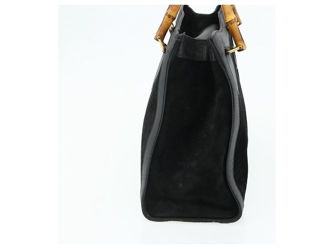 Borsa a mano GUCCI Bamboo in scamosciato nero e oro 002 0260 Auth ep14476 D'oro - vista 4