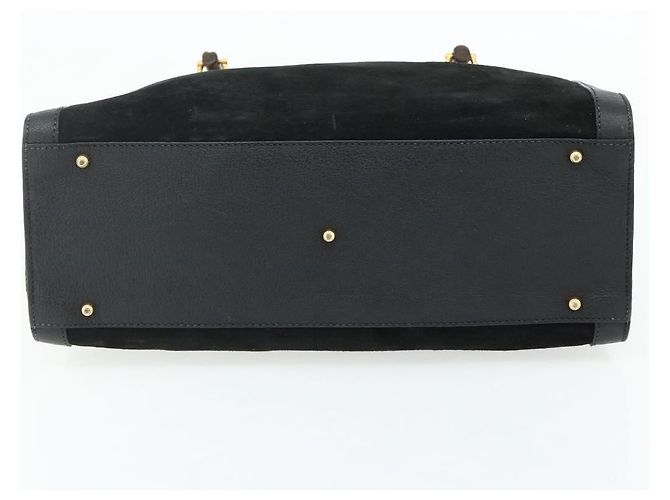 Borsa a mano GUCCI Bamboo in scamosciato nero e oro 002 0260 Auth ep14476 D'oro - vista 5